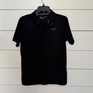 Under Armour Black Short-Sleeve Polo with Logo YXL
